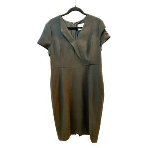 LK Bennett Black Shift Dress Formal Office LBD Classic Short Sleeve Size 14